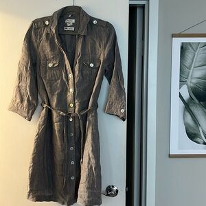 Grey linen shirt dress Size L